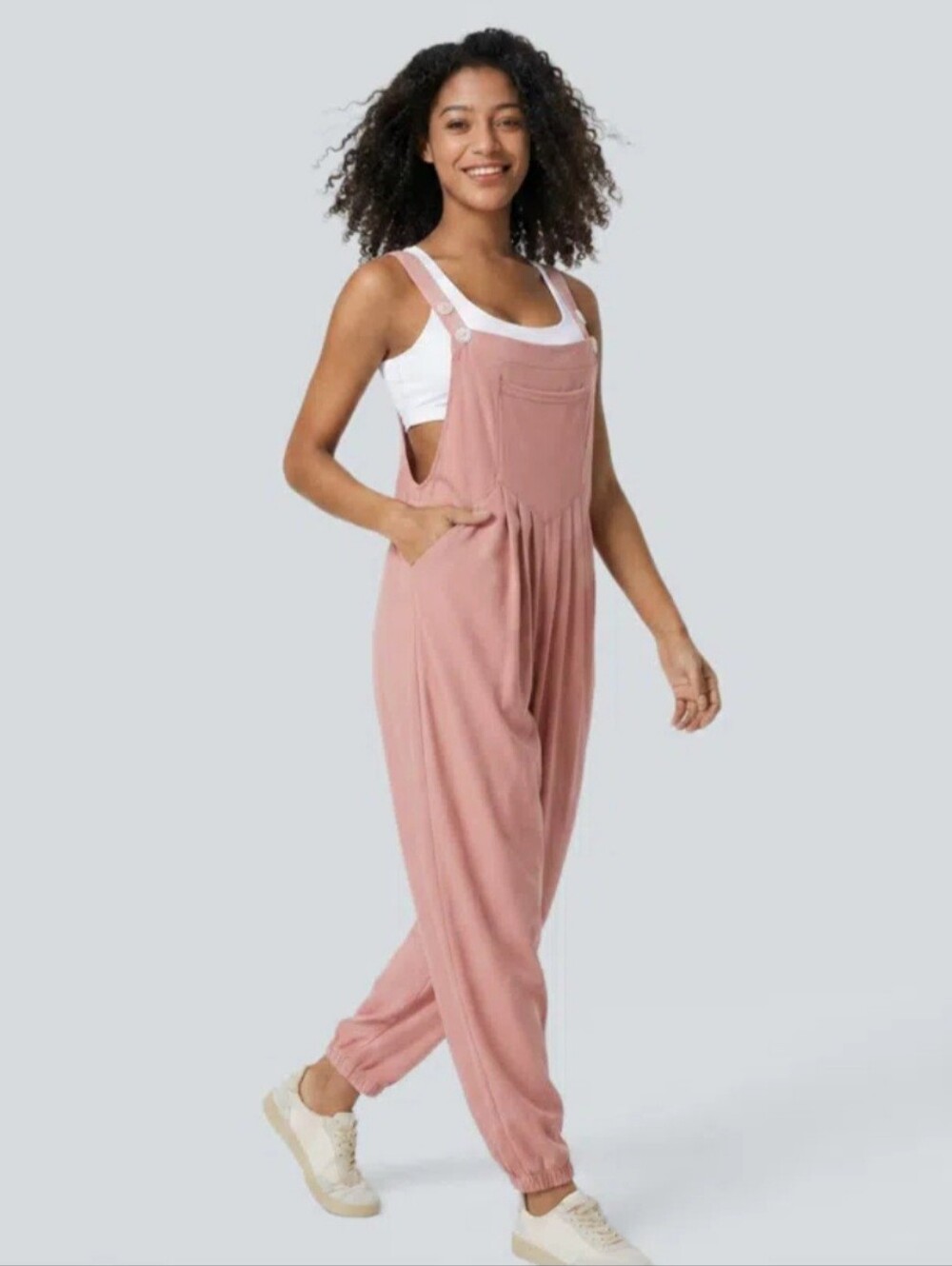Halara Relaxed Rose Pink Women's Overalls Jumpsuit